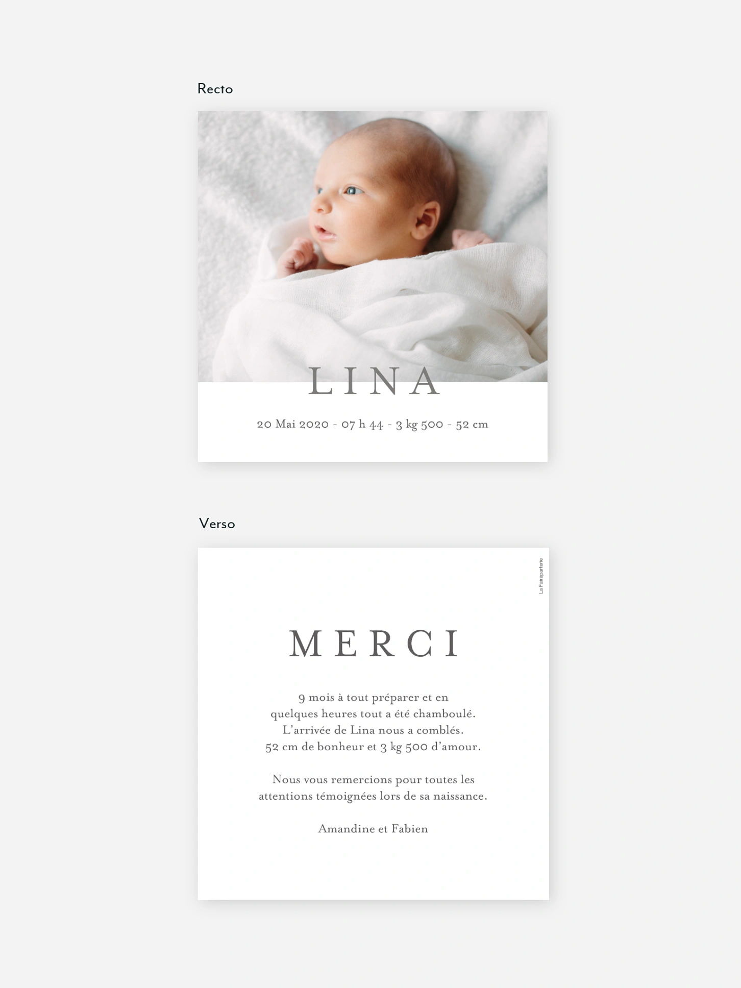 Faire-part naissance Doux instants