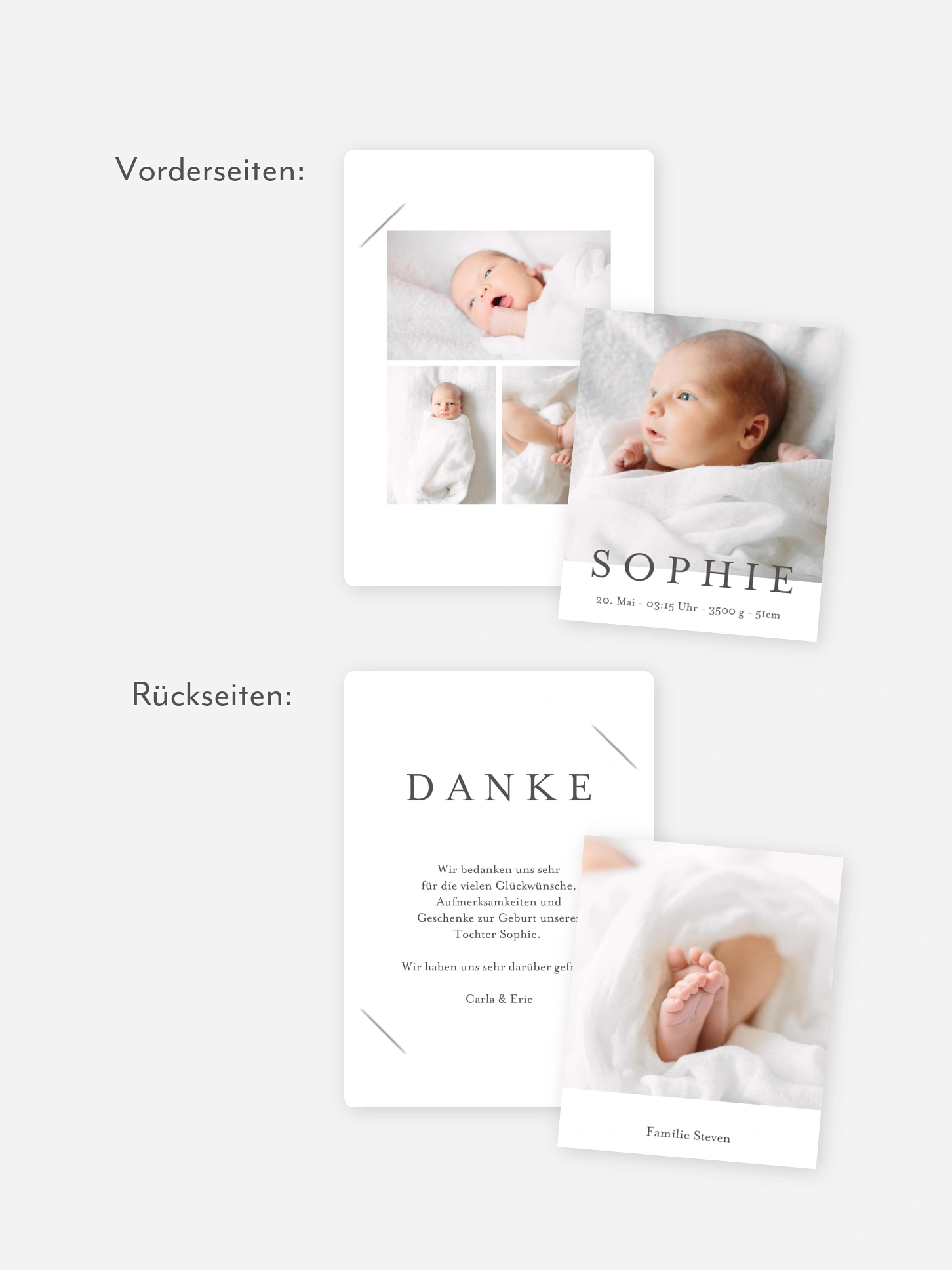 Geburtskarte Lieblingsbilder