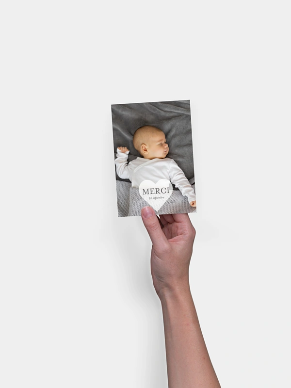 Carte remerciement naissance Big Love