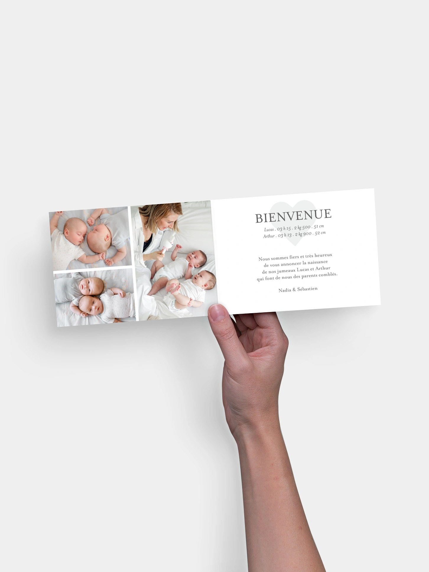 Faire-part naissance jumeaux Big Love