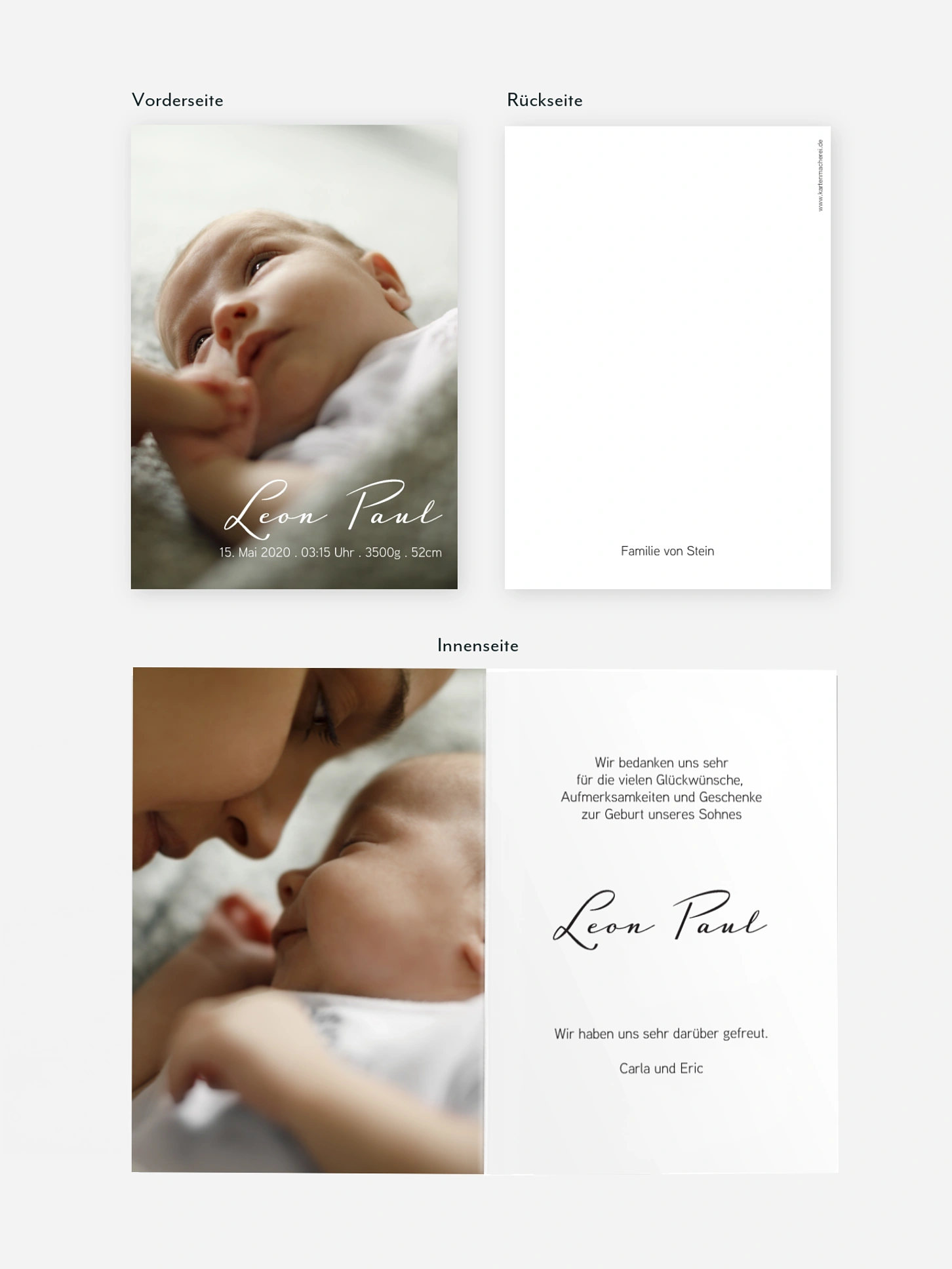 Geburtskarte Simple Love