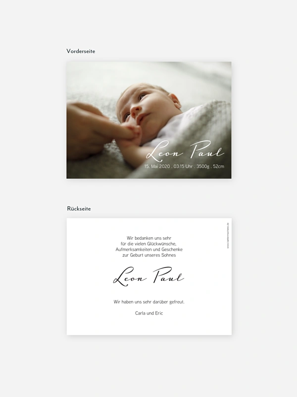 Geburtskarte Simple Love