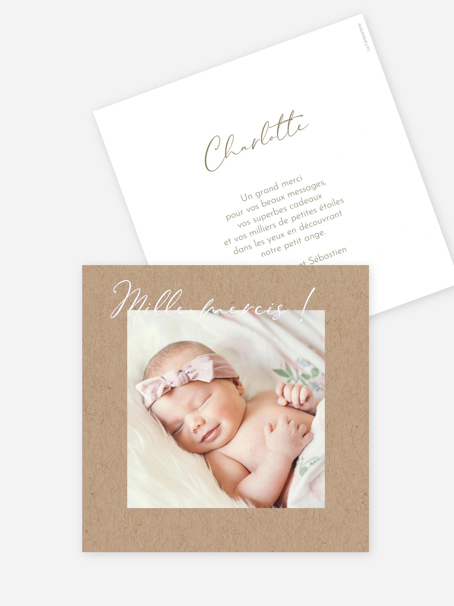 Carte remerciement naissance Petit toi
