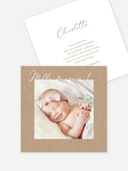 Carte remerciement naissance Petit toi