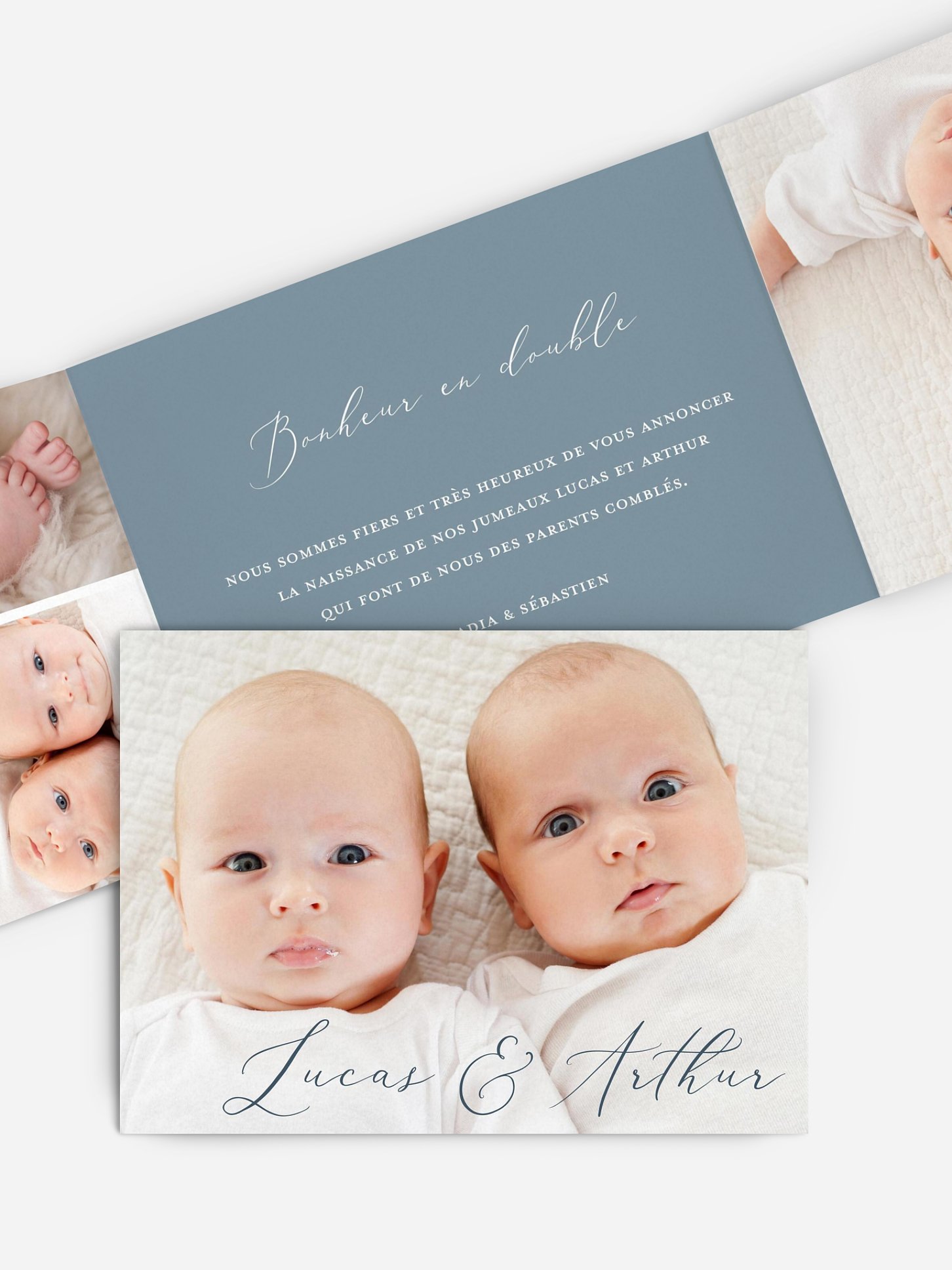 Faire-part naissance jumeaux Pure Happiness