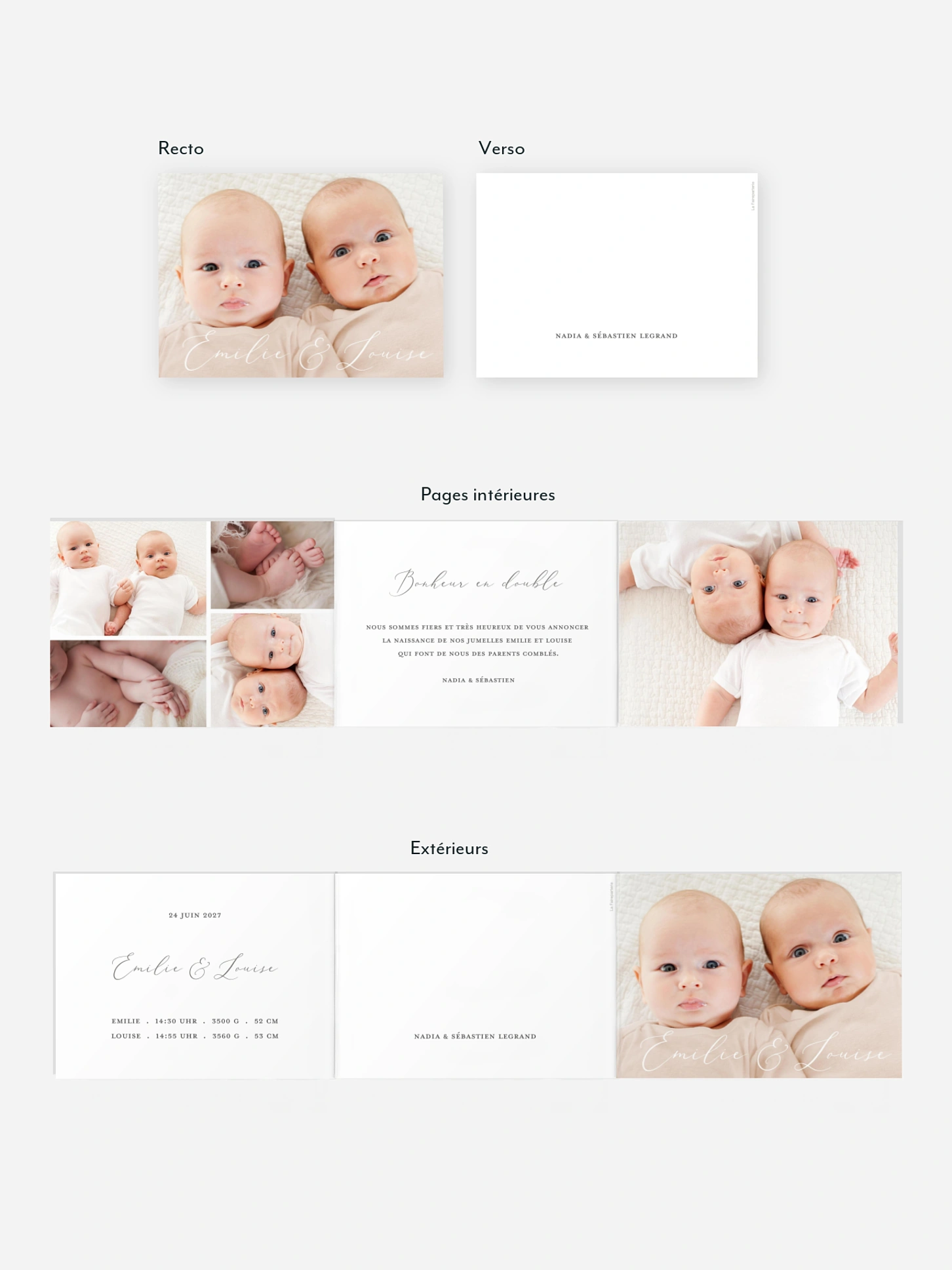 Faire-part naissance jumeaux Pure Happiness