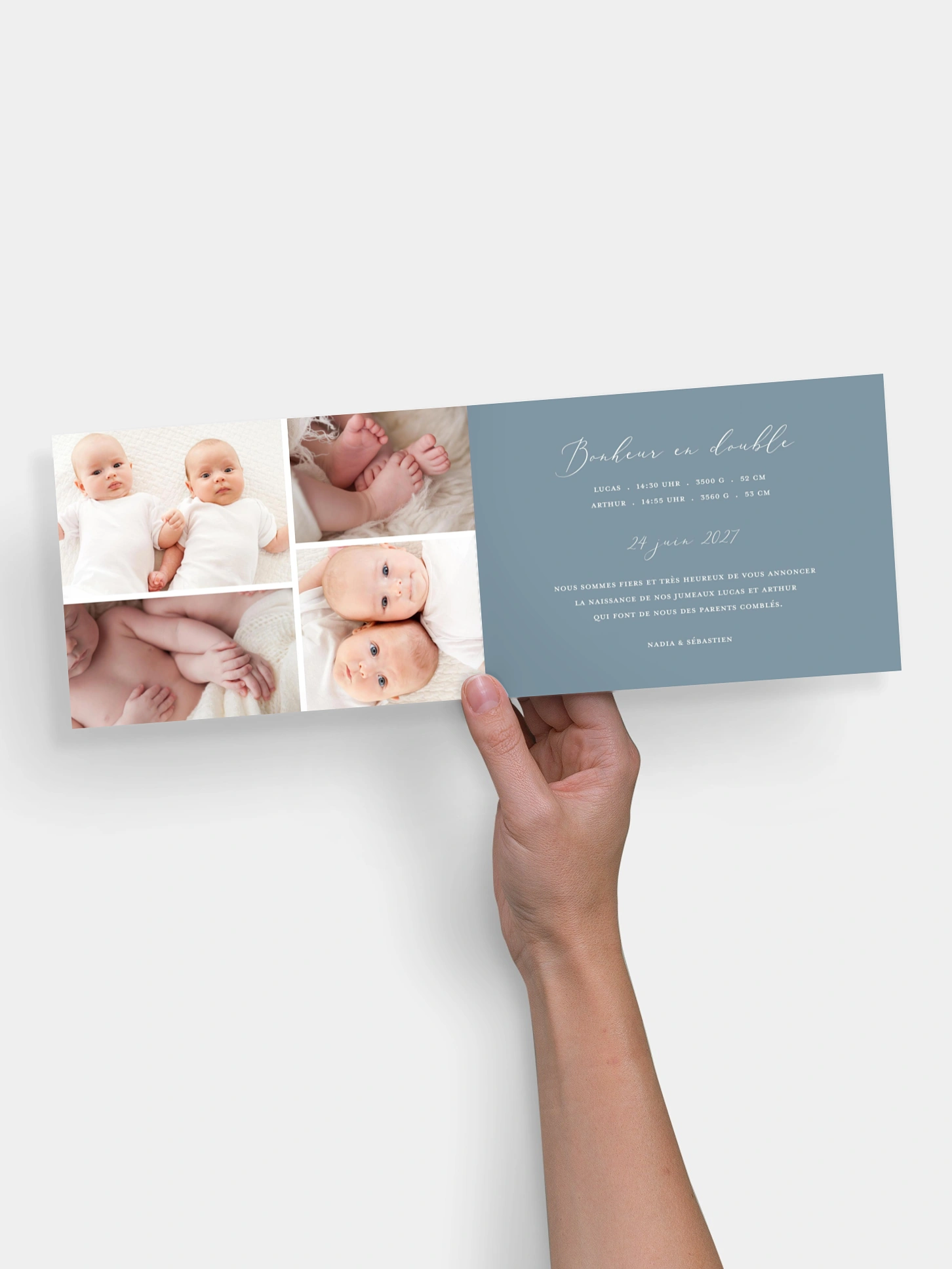 Faire-part naissance jumeaux Pure Happiness