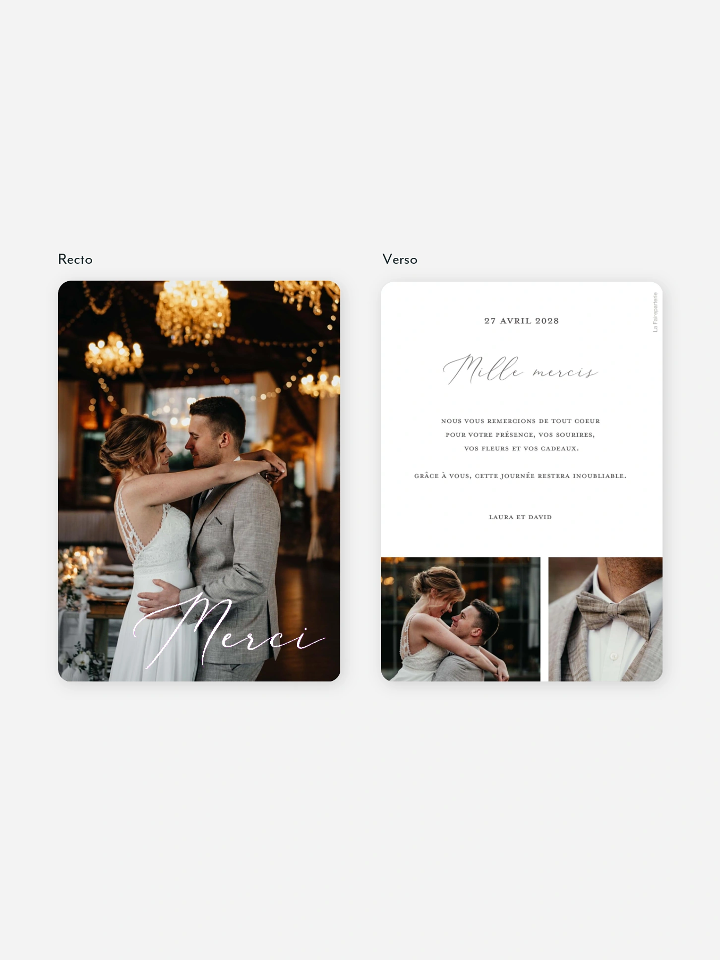 Carte de remerciements Pure Happiness
