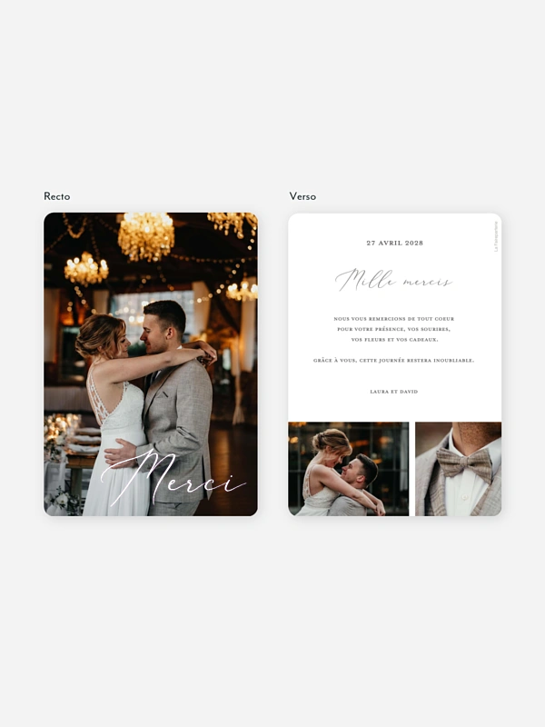 Carte de remerciements Pure Happiness