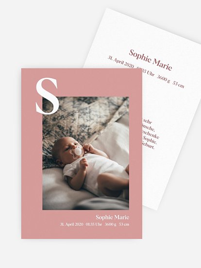 Geburtskarte Big Letter