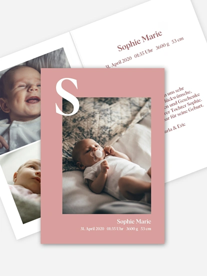 Geburtskarte Big Letter