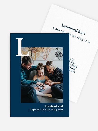 Geburtskarte Big Letter