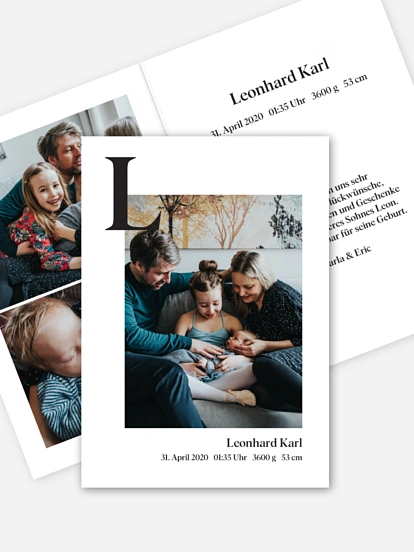 Geburtskarte Big Letter