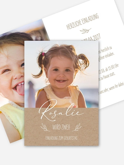 Kindergeburtstagseinladung Natural