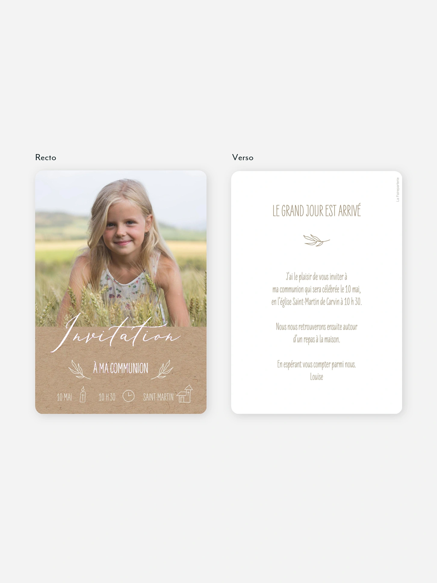 Invitation communion Natural