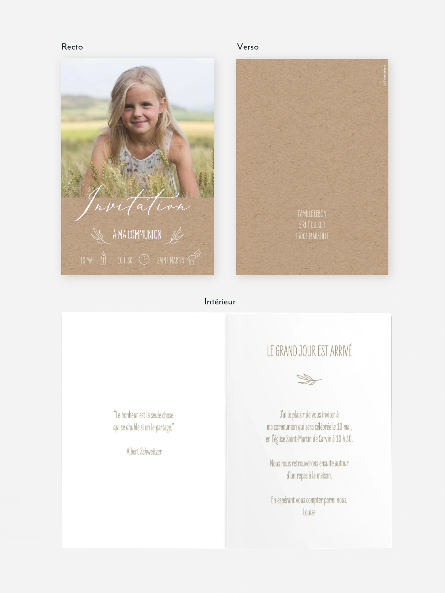 Invitation communion Natural