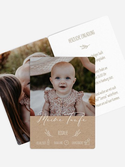 Taufeinladung Natural