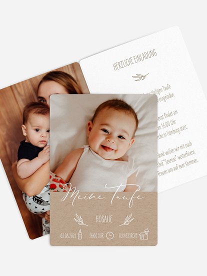Taufeinladung Natural