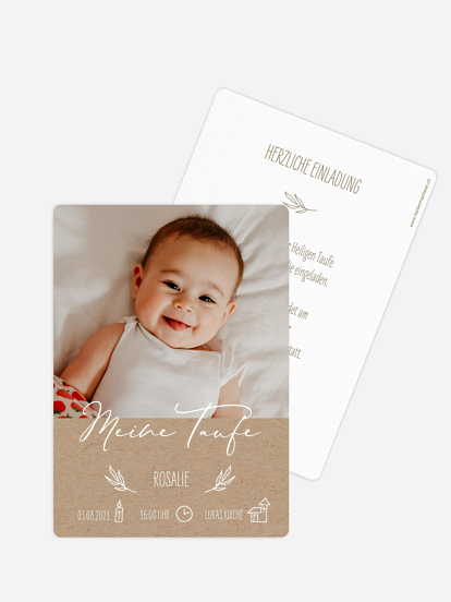 Taufeinladung Natural