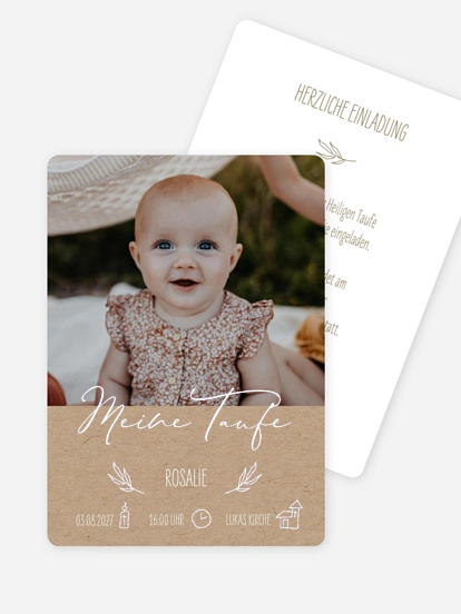 Taufeinladung Natural