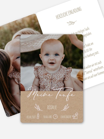 Taufeinladung Natural