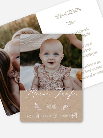 Taufeinladung Natural