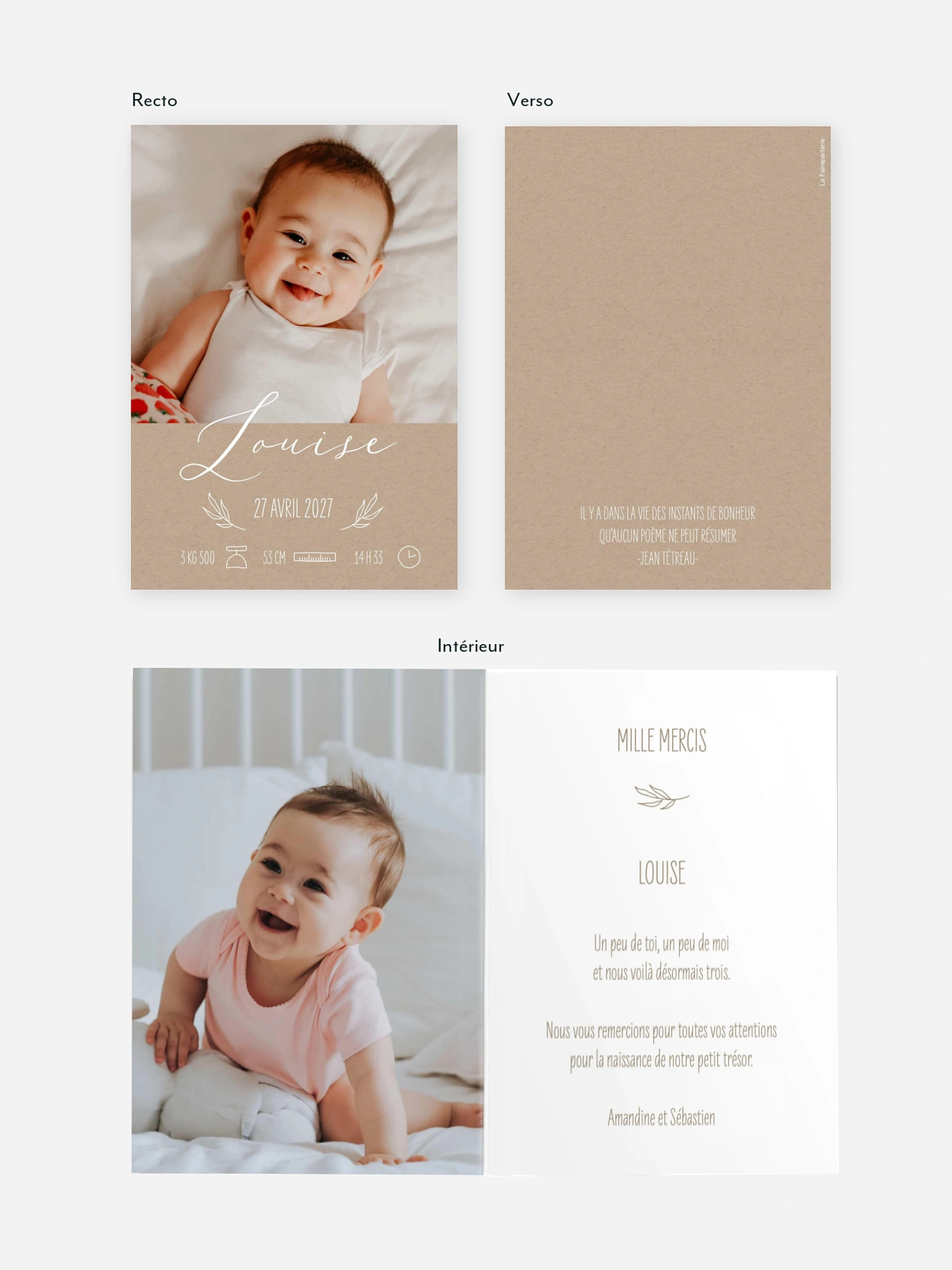 Faire-part naissance Natural