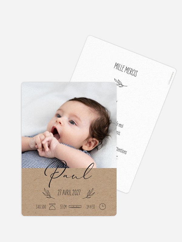 Faire-part naissance Natural