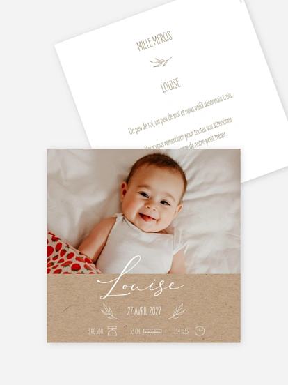 Faire-part naissance Natural