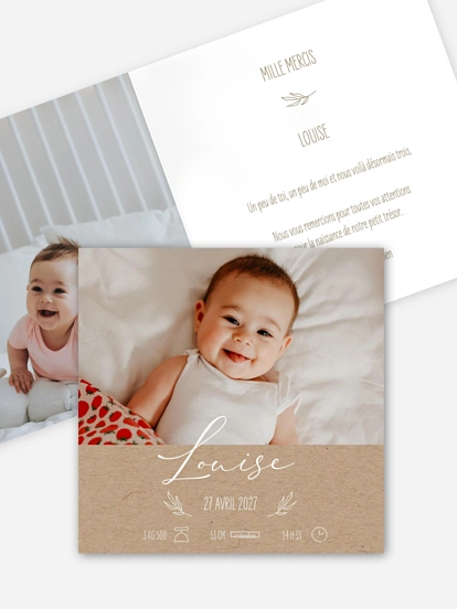 Faire-part naissance Natural