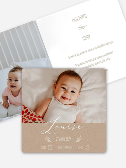 Faire-part naissance Natural