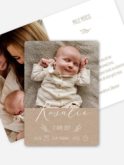 Faire-part naissance Natural