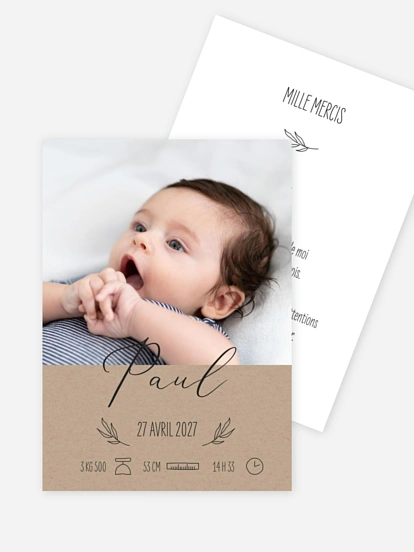 Faire-part naissance Natural