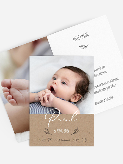 Faire-part naissance Natural