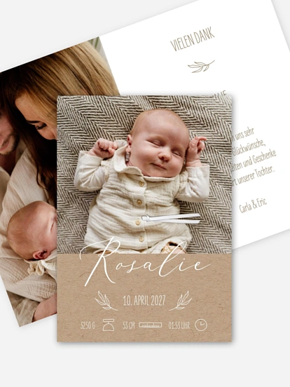 Geburtskarte Natural