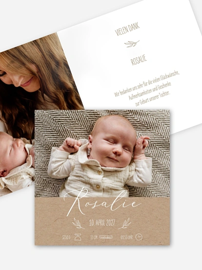 Geburtskarte Natural