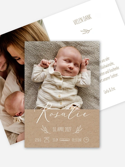 Geburtskarte Natural