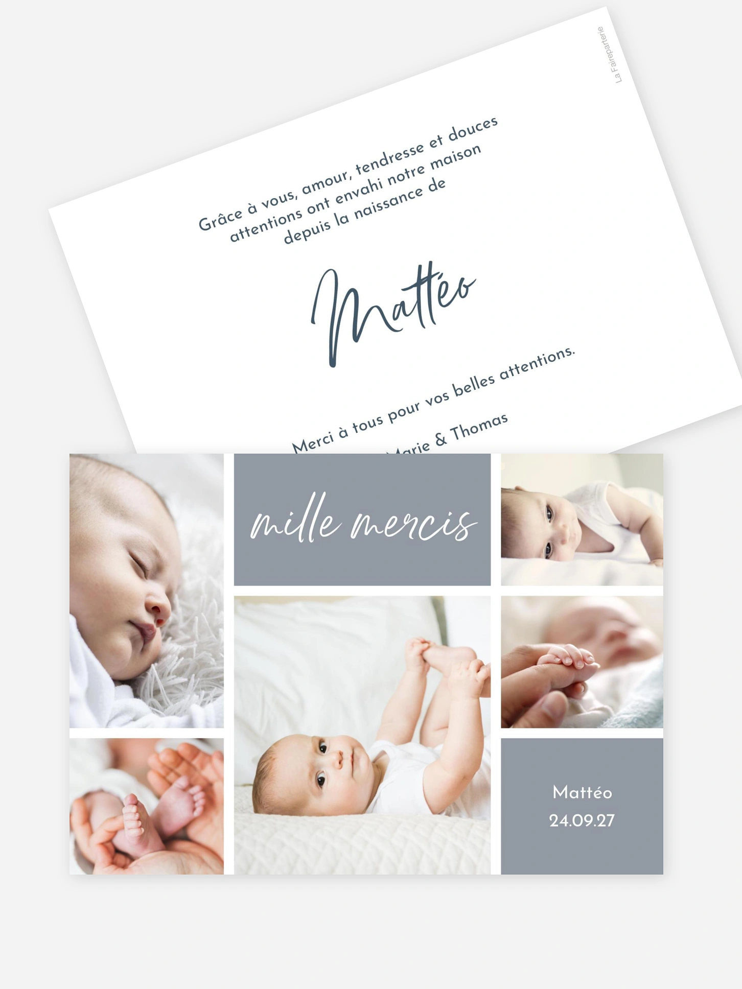 Carte remerciement naissance Petite merveille