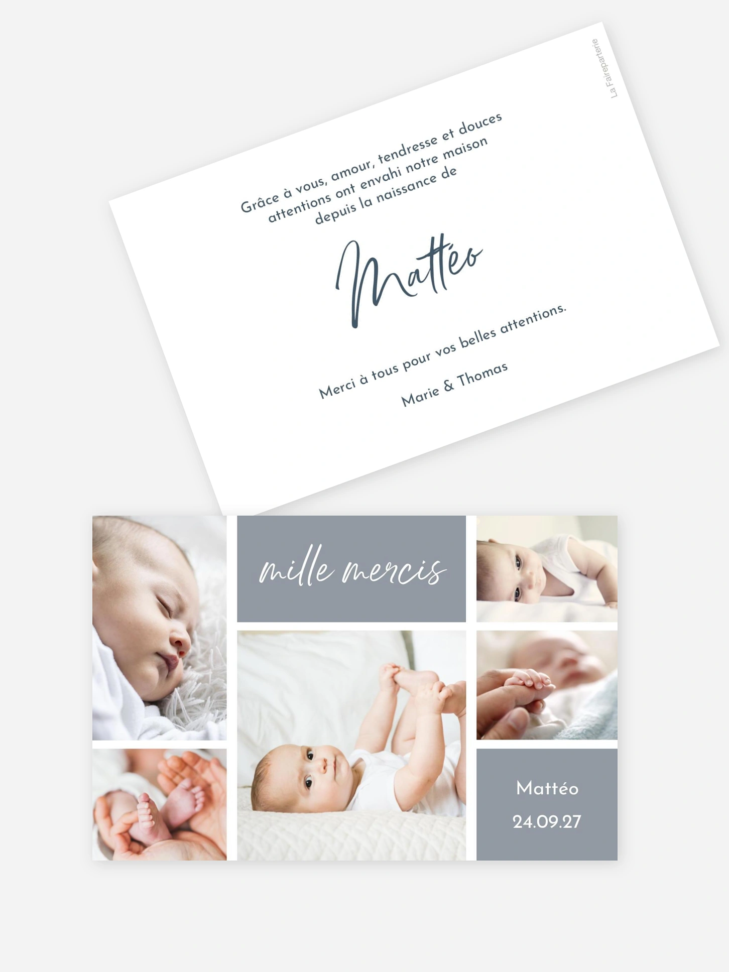 Carte remerciement naissance Petite merveille