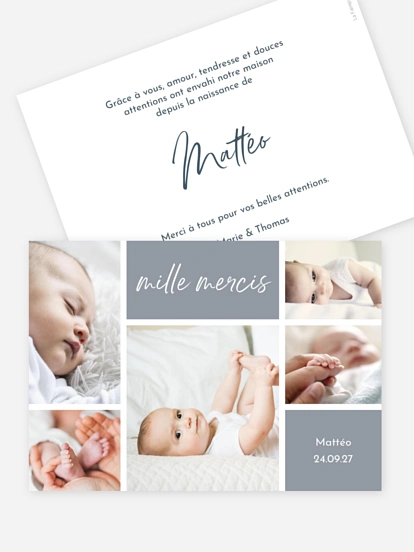 Carte remerciement naissance Petite merveille
