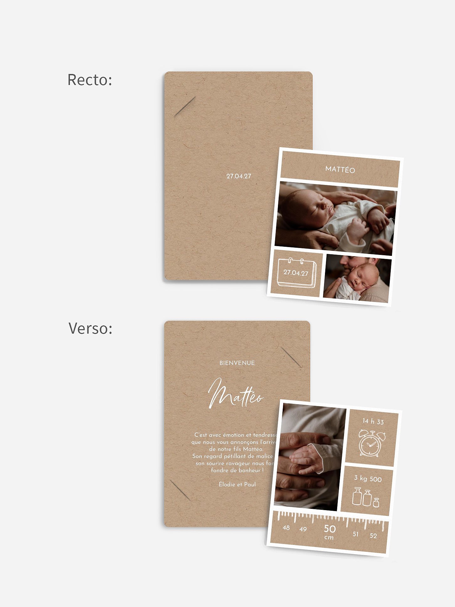 Faire-part naissance Petite merveille