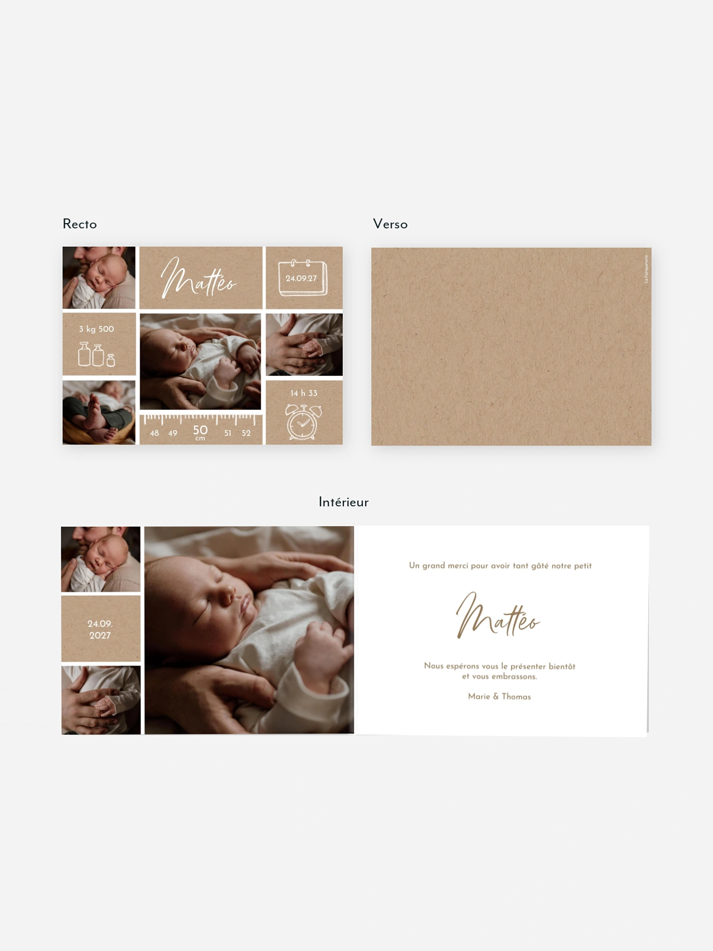 Faire-part naissance Petite merveille