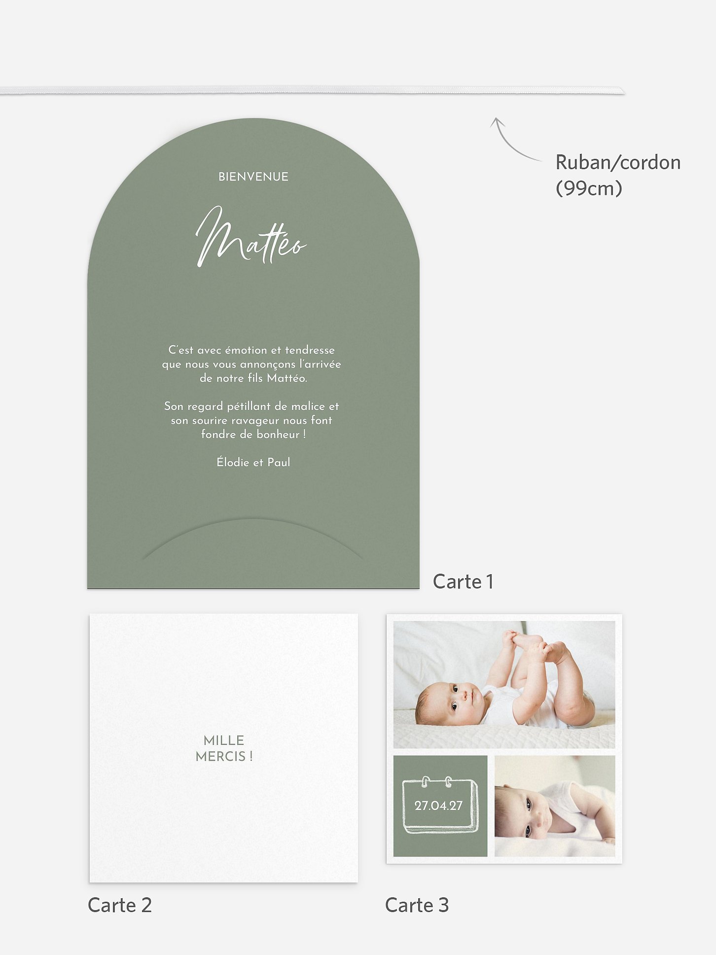 Faire-part naissance Petite merveille