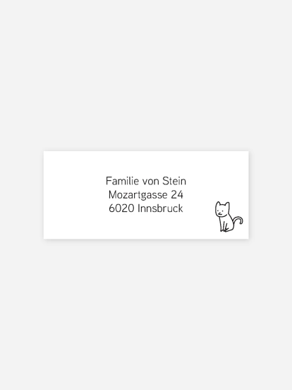 Absenderaufkleber Geburt Little Cat