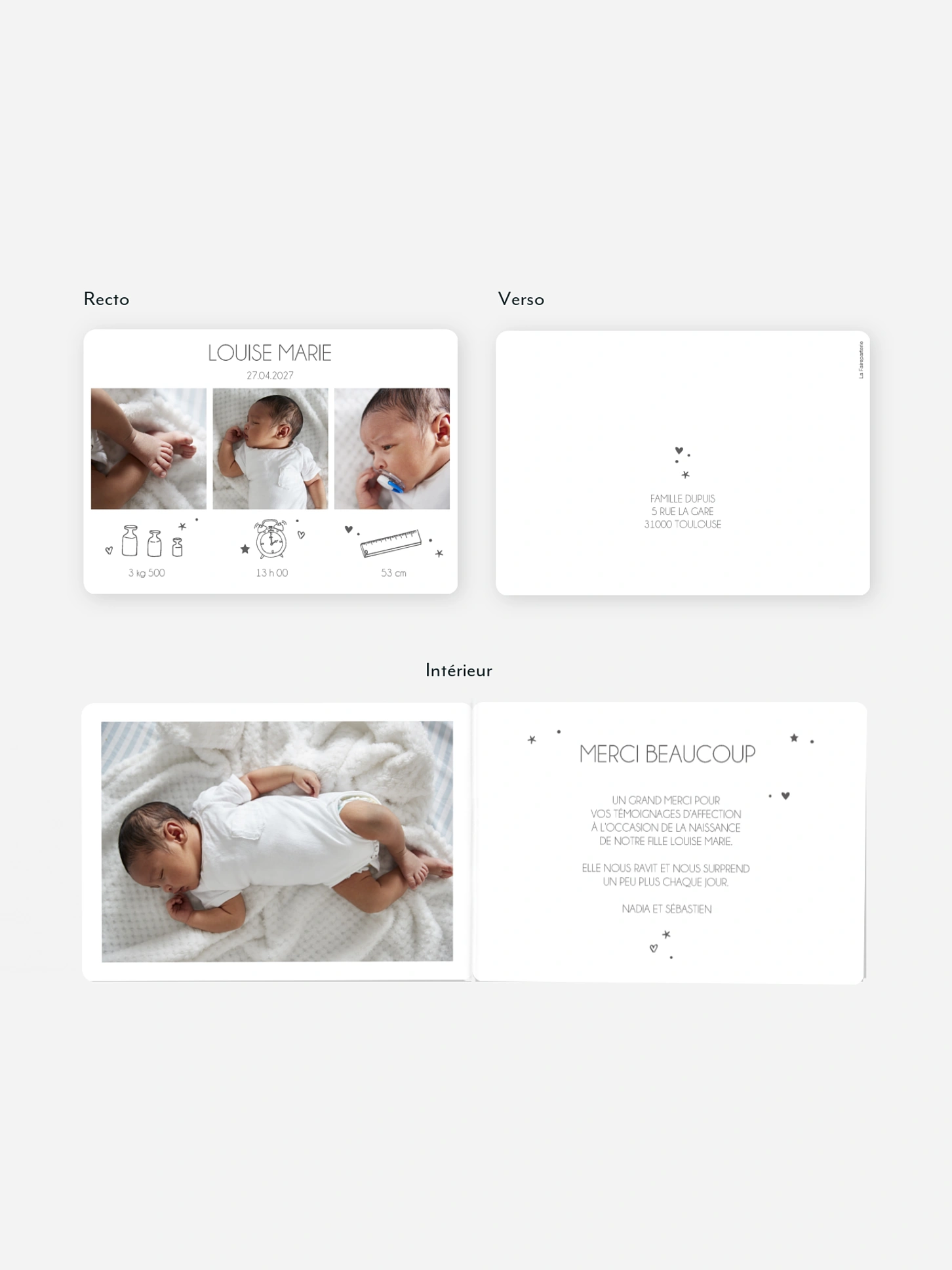 Faire-part naissance Bout de chou