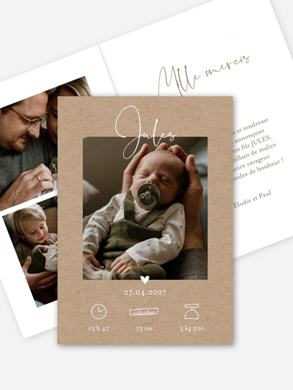 Faire-part naissance Bel avènement