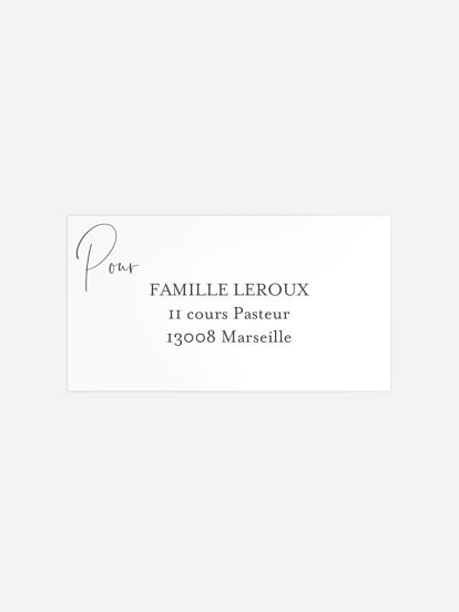 Étiquette destinataire naissance Bel avènement