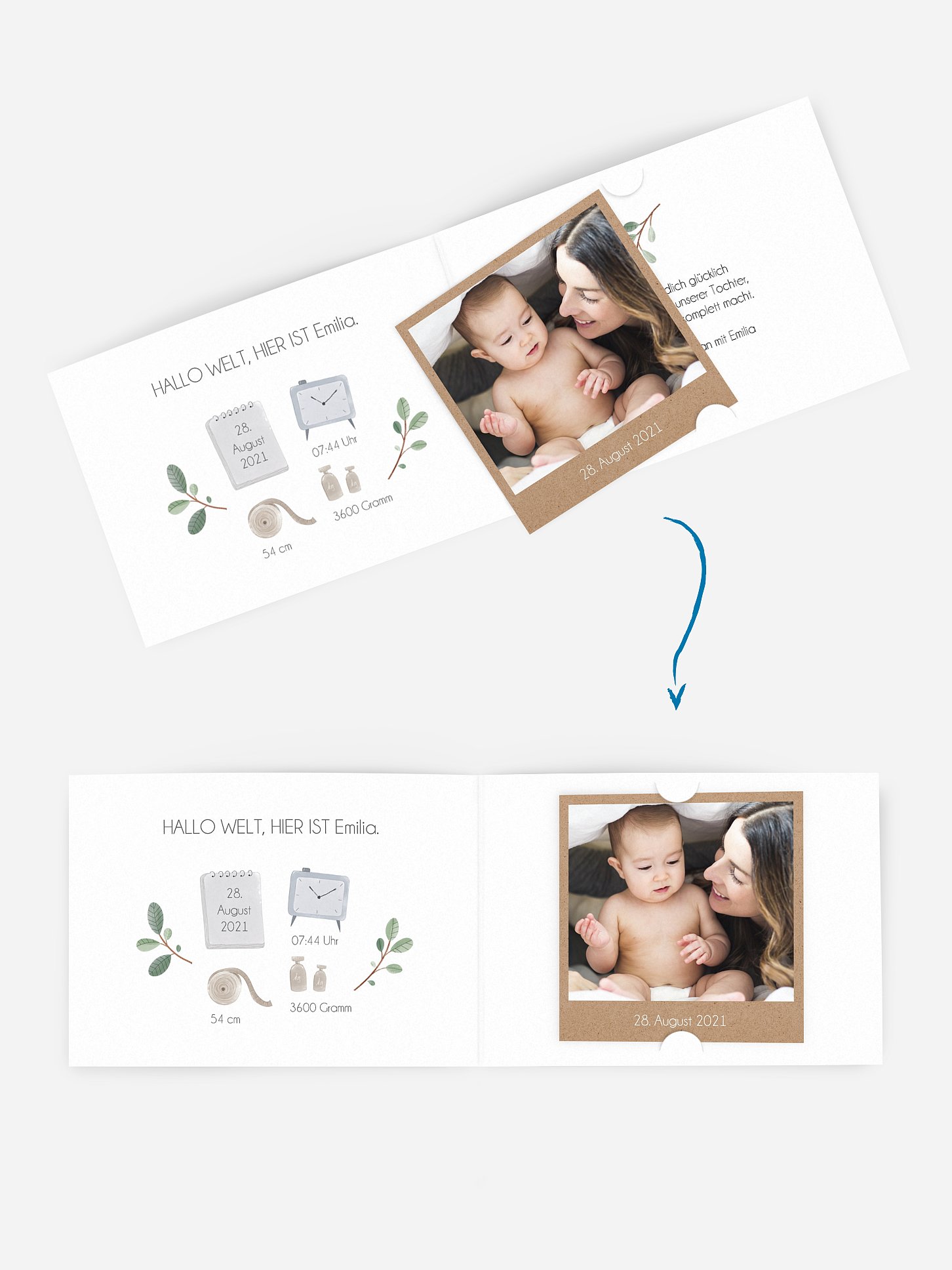 Geburtskarte Rustic Baby
