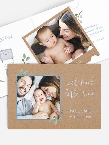 Geburtskarte Rustic Baby