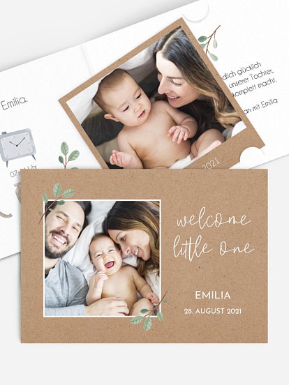 Geburtskarte Rustic Baby